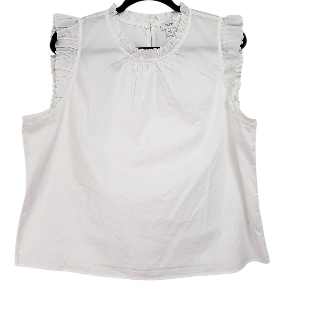 J.Crew Ruffle Trim Sleeveless Top Womens XXL White NEW